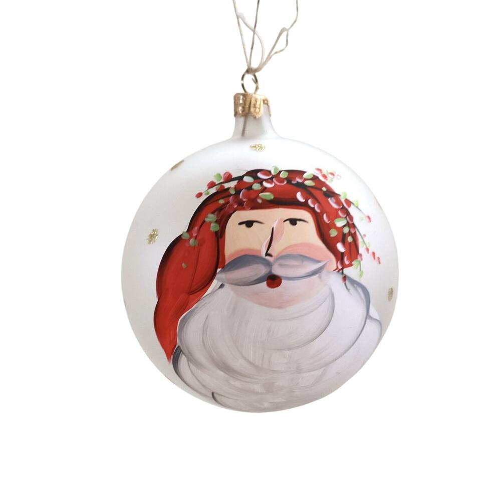 Vietri Old St Nick Santa Hand Painted Glass Ornament Made in Italy Christmas